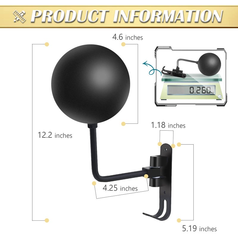 Kikerike Motorcycle Helmet Rack Wall Mount 180 Degree Rotation Metal Bike Helmet Holder Mount Bicycle Helmet Display Hanger Stand with 2 Hooks Motorcycle Accessories for Baseball Rugby Helmet - Black  2 Pcs - Image 3